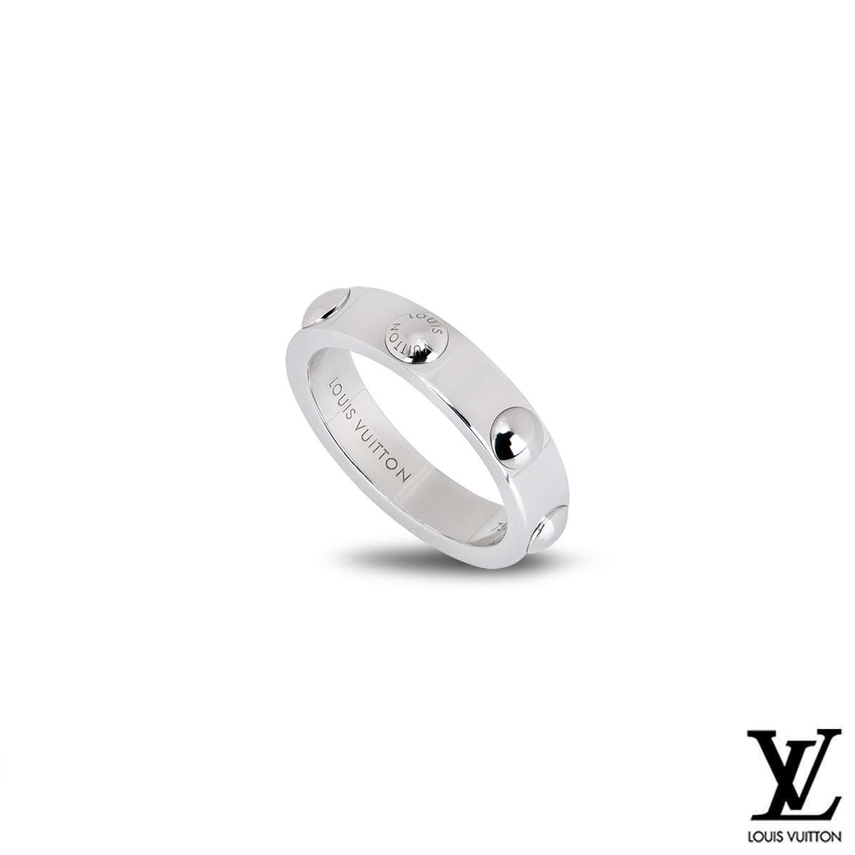 Louis Vuitton Empreinte Ring, White Gold Grey. Size 46